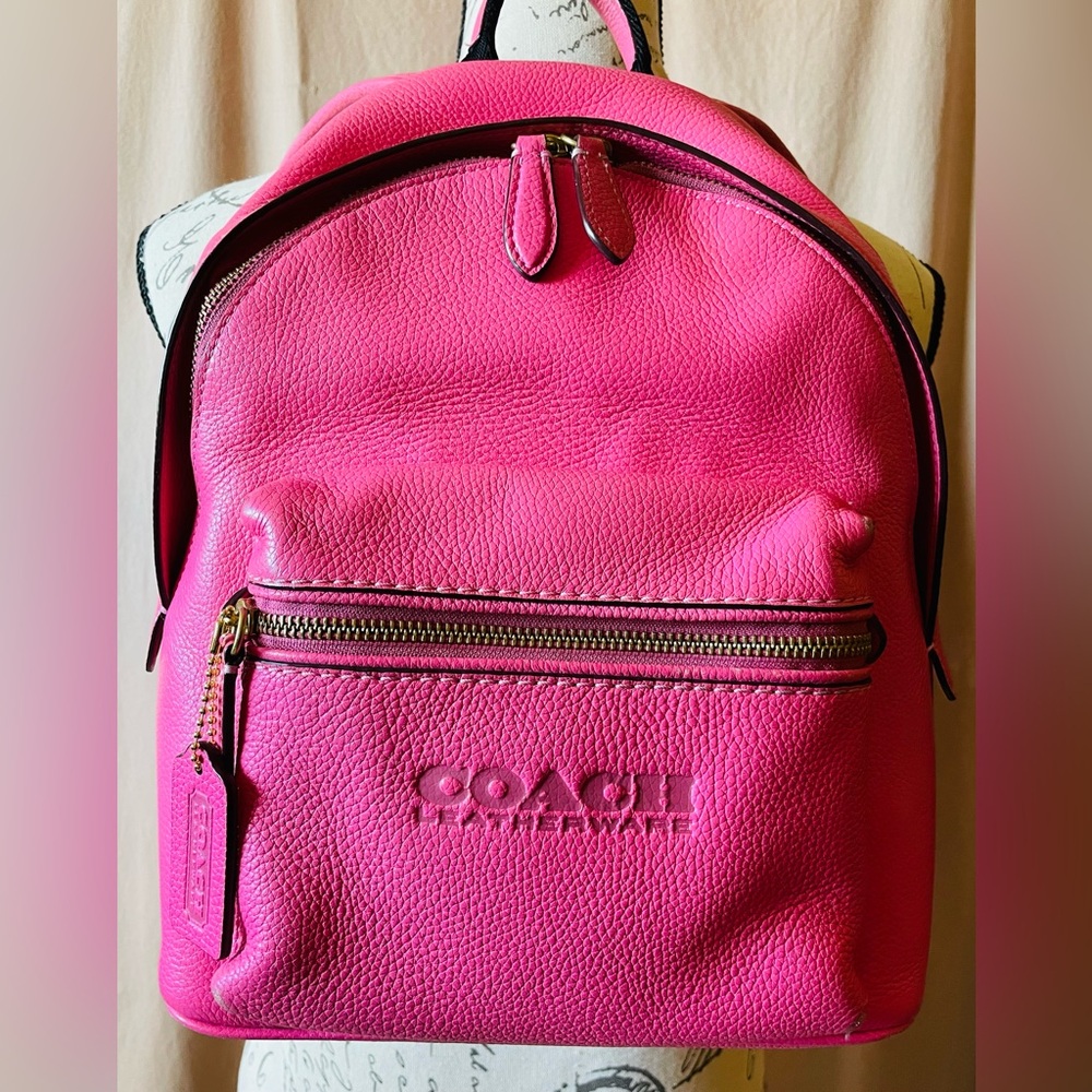 Coach Pink Leatherware Backpack with Ipsy Cosmetic Bag